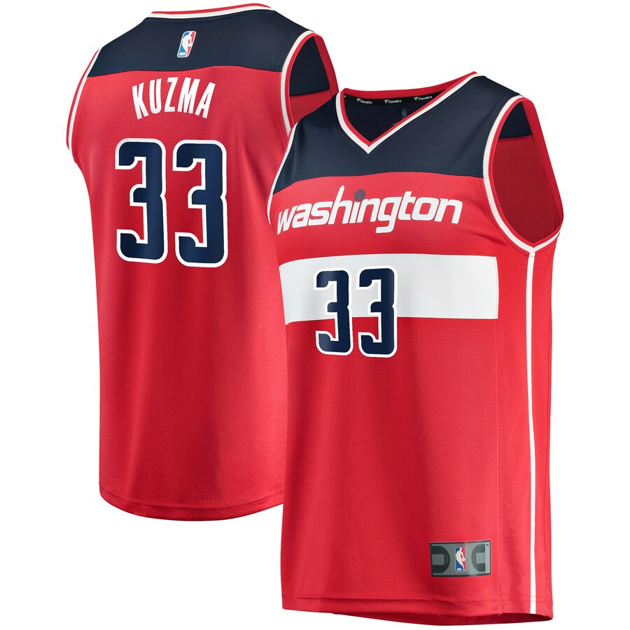 Men's Washington Wizards Kyle Kuzma Fanatics Red Fast Break Replica Jersey - Icon Edition - ujerseystore