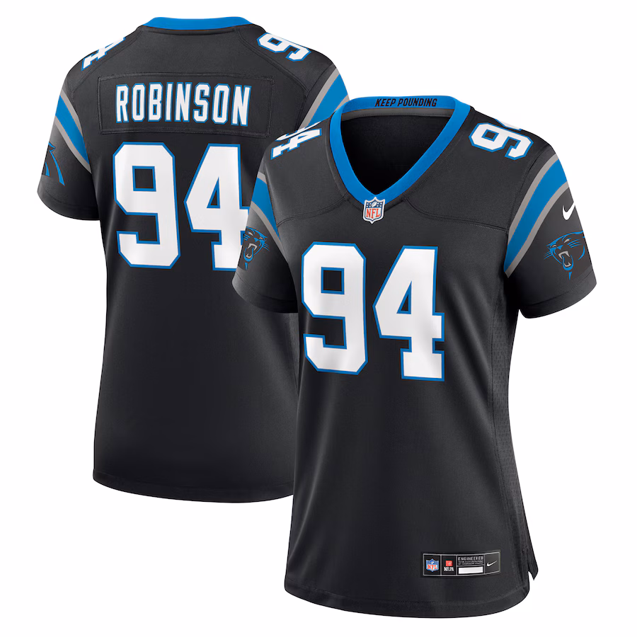 Women's Carolina Panthers A'Shawn Robinson Nike Black Game Jersey - ujerseystore