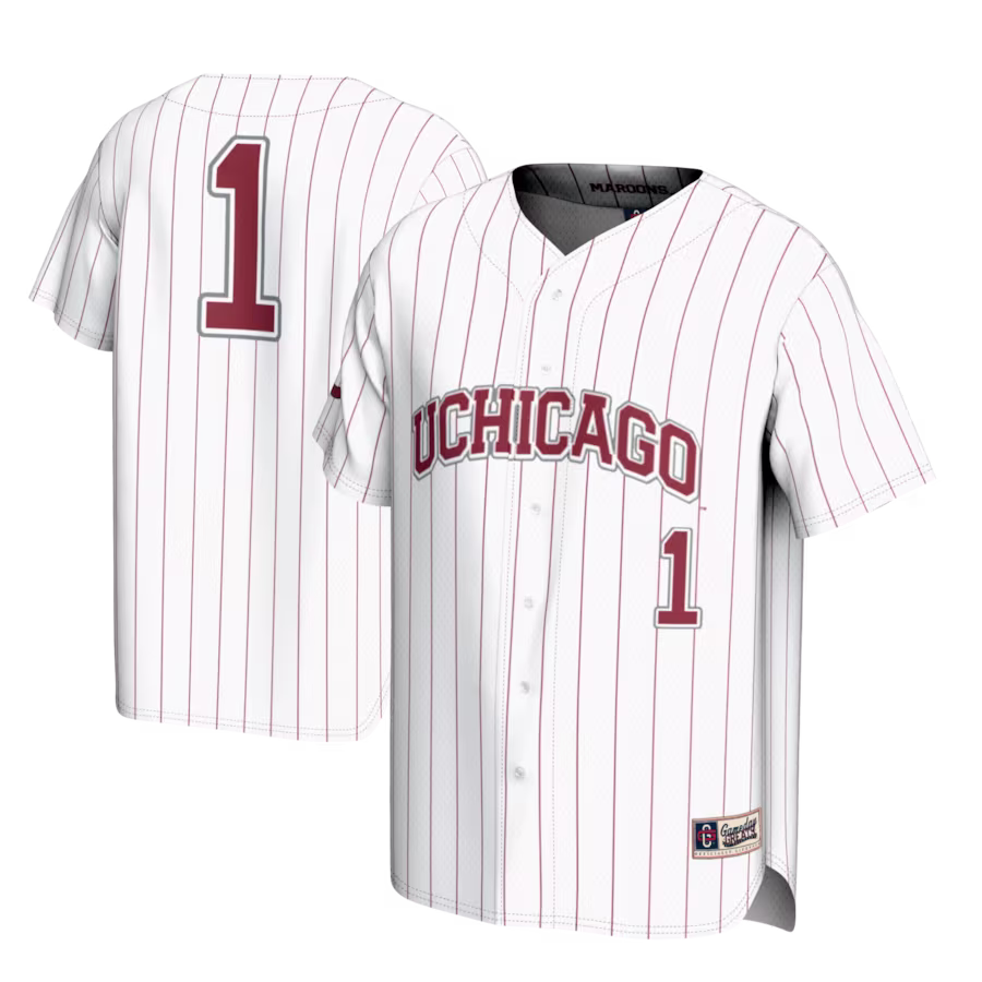 #1 UChicago Maroons GameDay Greats Lightweight Baseball Fashion Jersey - White - ujerseystore