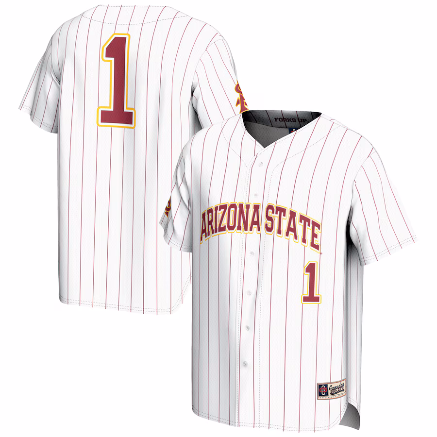 Youth GameDay Greats #1 White Arizona State Sun Devils Lightweight Baseball Jersey - ujerseystore