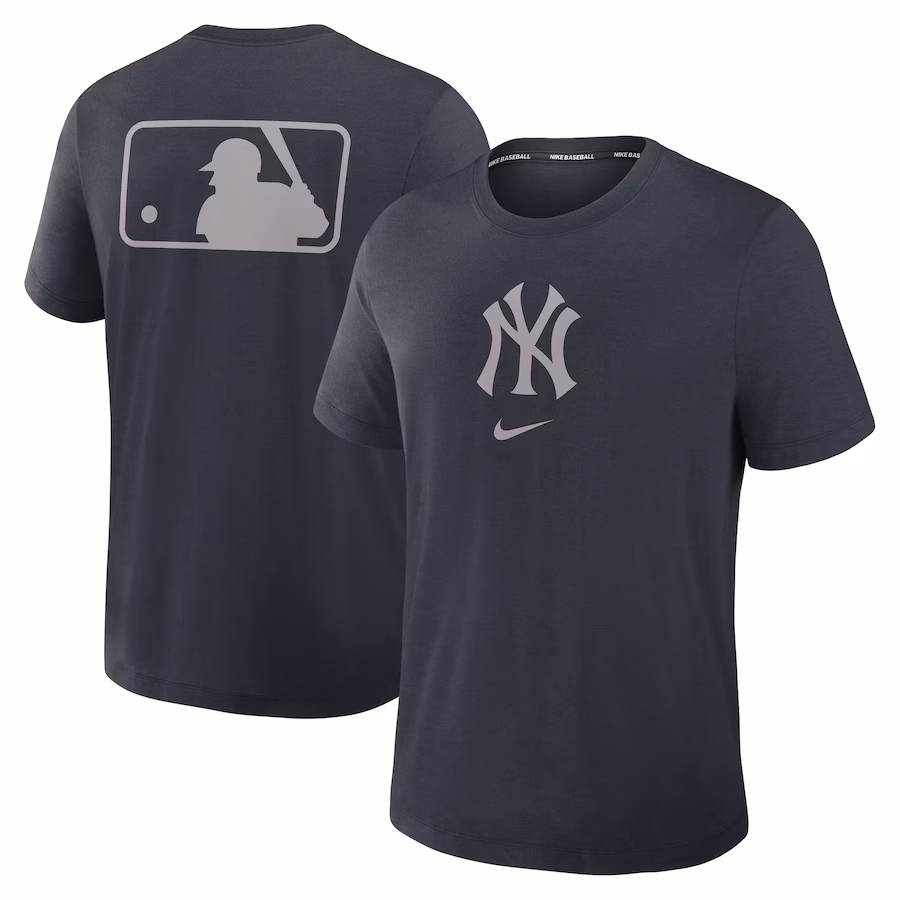 Men's New York Yankees Nike Navy Authentic Collection Early Work Tri-Blend Performance T-Shirt - ujerseystore
