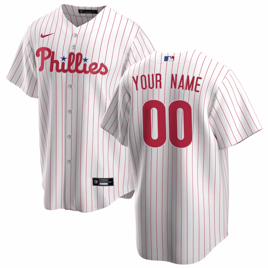 Men's Philadelphia Phillies Nike White Home Replica Custom Jersey - ujerseystore