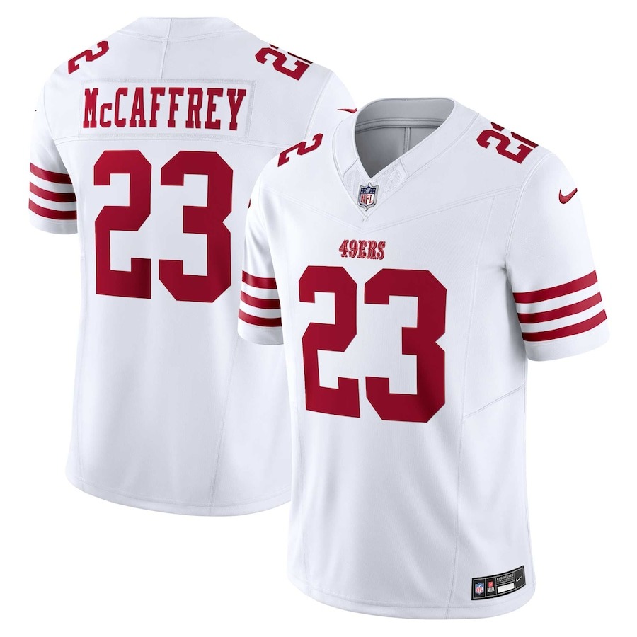 Men's San Francisco 49ers Christian McCaffrey Nike White Vapor F.U.S.E. Limited Jersey - ujerseystore