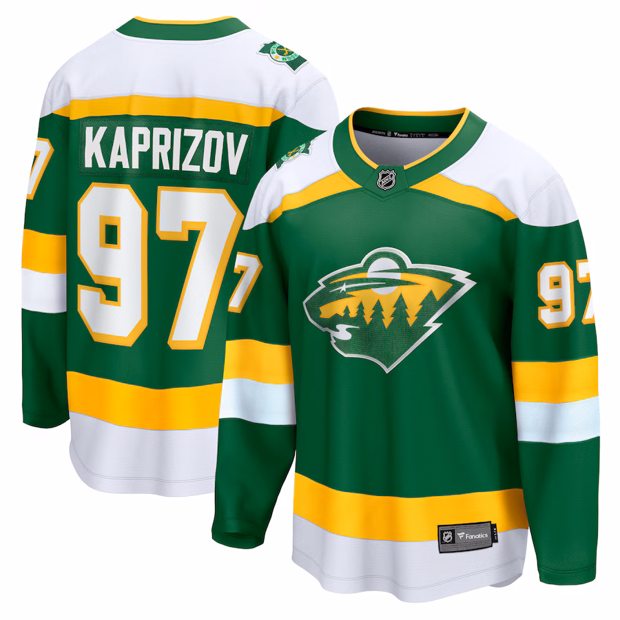 Men's Minnesota Wild Kirill Kaprizov Fanatics Green Alternate Premier Breakaway Player Jersey - ujerseystore