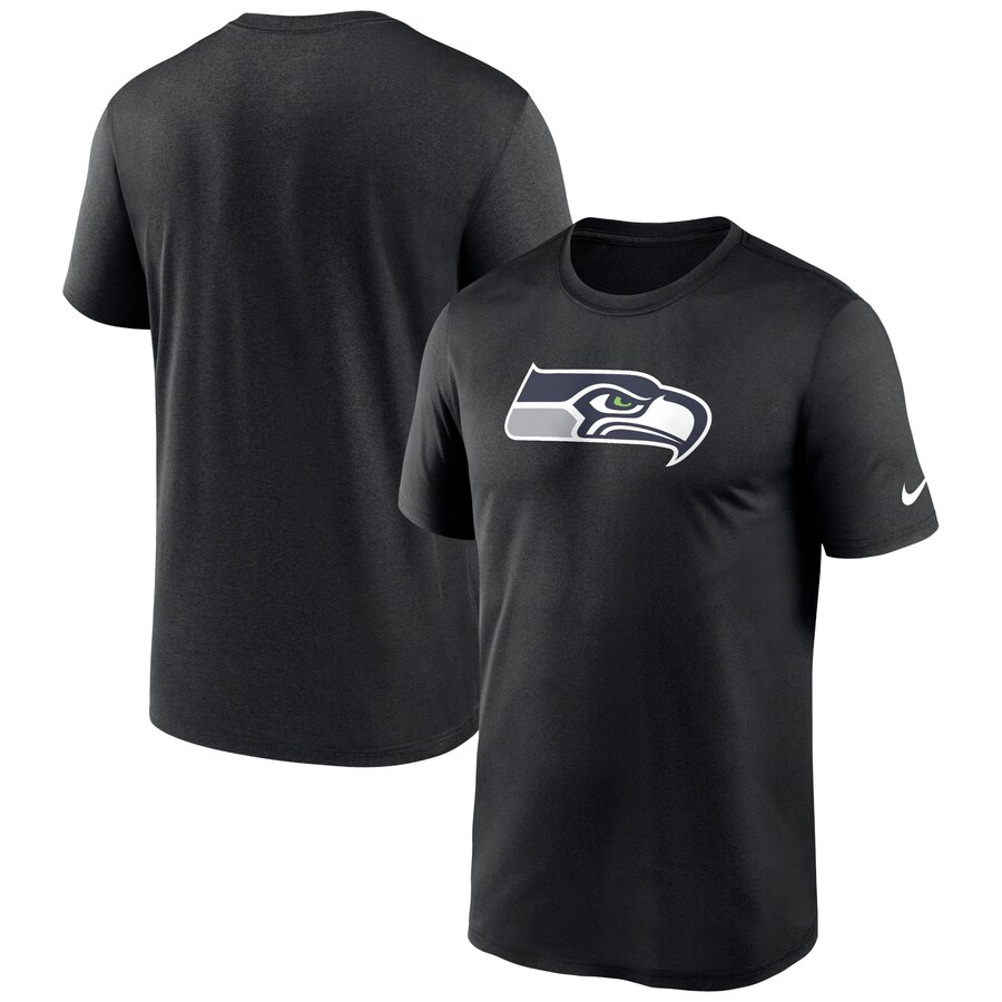 Men's Seattle Seahawks Nike Black Legend Logo Performance T-Shirt - ujerseystore