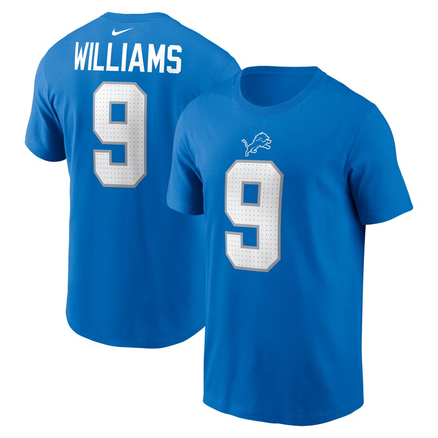 Men's Detroit Lions Jameson Williams Nike Blue Name & Number T-Shirt - ujerseystore
