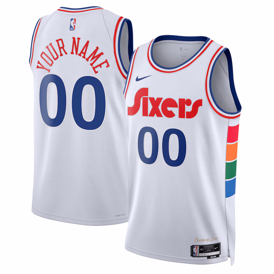 Unisex Philadelphia 76ers Nike White 2024/25 Custom Swingman Jersey - City Edition - ujerseystore