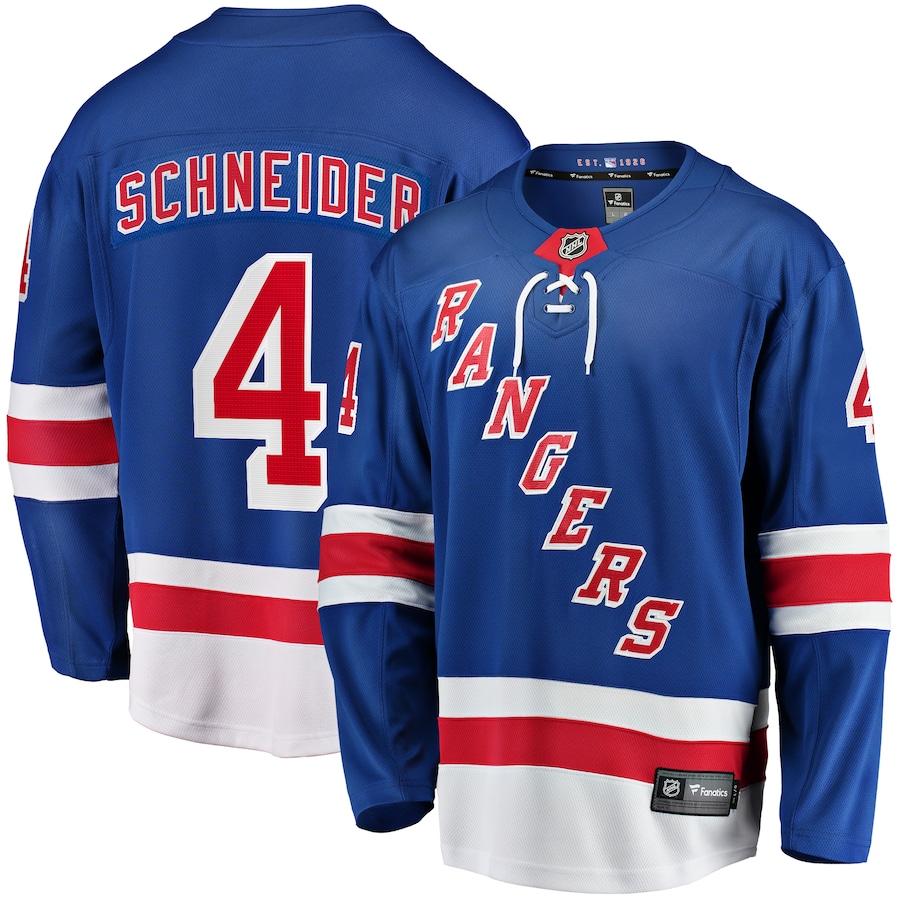 Men's New York Rangers Braden Schneider Fanatics Blue Home Premier Breakaway Player Jersey - ujerseystore