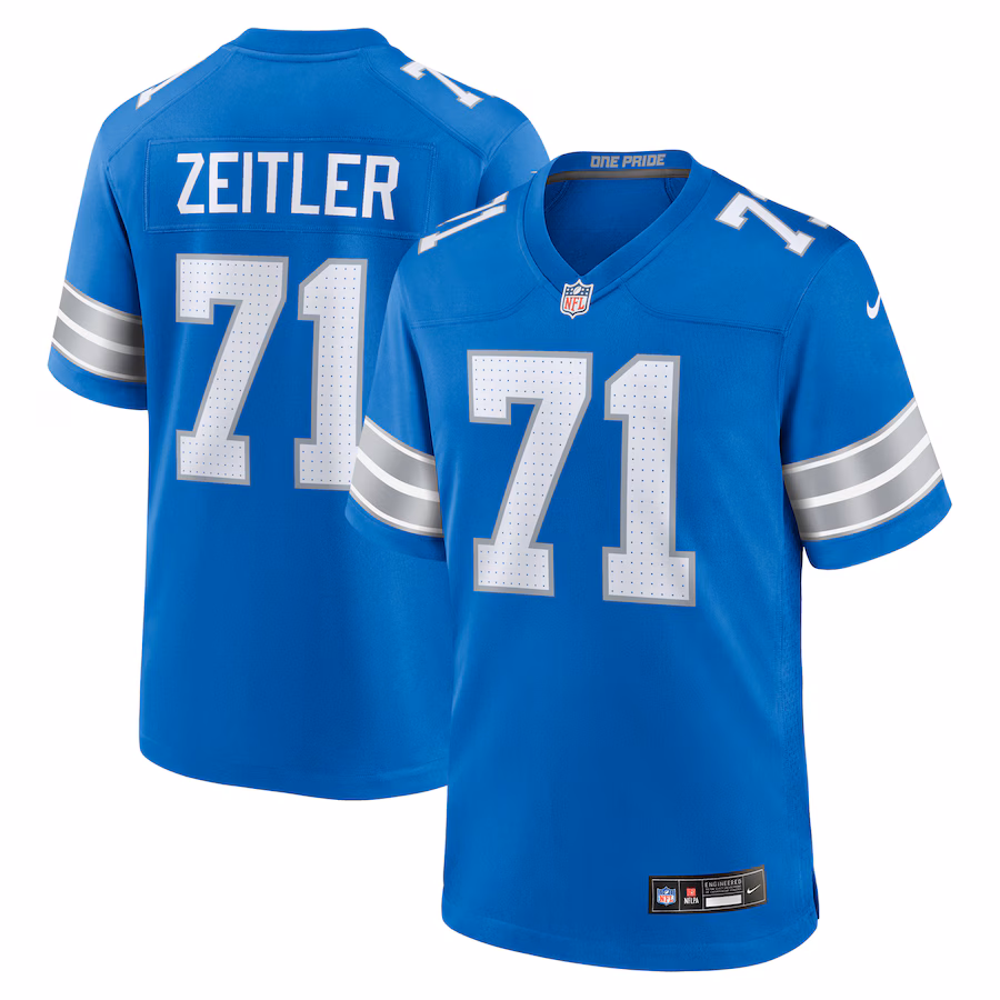 Men's Detroit Lions Kevin Zeitler Nike  Blue Game Jersey - ujerseystore