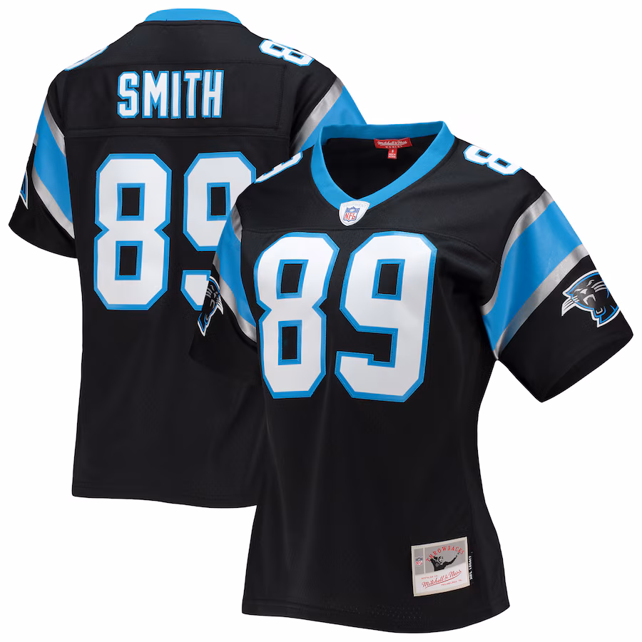 Women's Carolina Panthers Steve Smith Mitchell & Ness Black Legacy Replica Player Jersey - ujerseystore