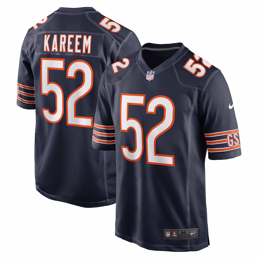 Men's Chicago Bears Khalid Kareem Nike  Navy Team Game Jersey - ujerseystore