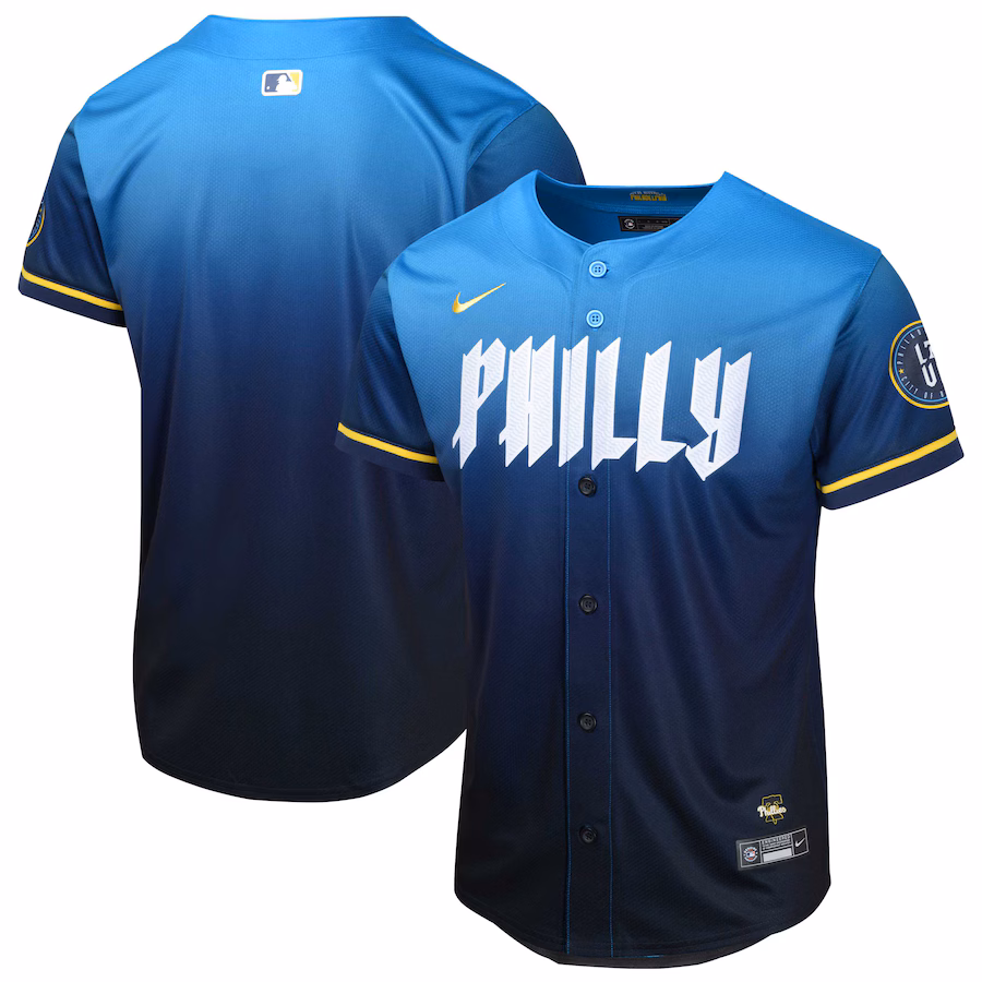 Youth Philadelphia Phillies  Nike Blue 2024 City Connect Limited Jersey - ujerseystore