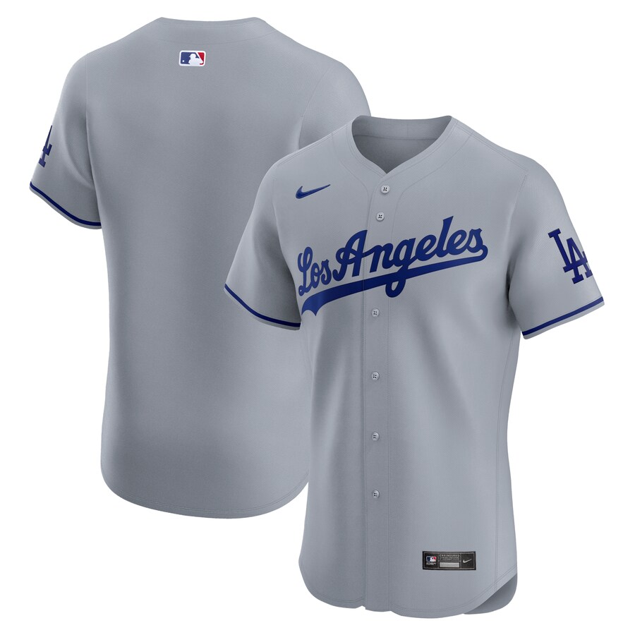 Men's Los Angeles Dodgers  Nike Gray Road Vapor Premier Elite Patch Jersey - ujerseystore