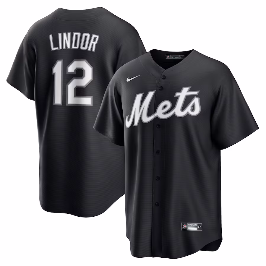 Men's New York Mets Francisco Lindor Nike Black Replica Player Jersey - ujerseystore