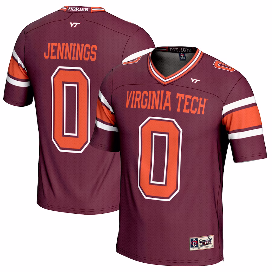 Ali Jennings Virginia Tech Hokies GameDay Greats Youth NIL Player Football Jersey - Maroon - ujerseystore