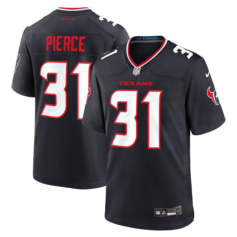 Men's Houston Texans Dameon Pierce Nike Navy Game Jersey - ujerseystore