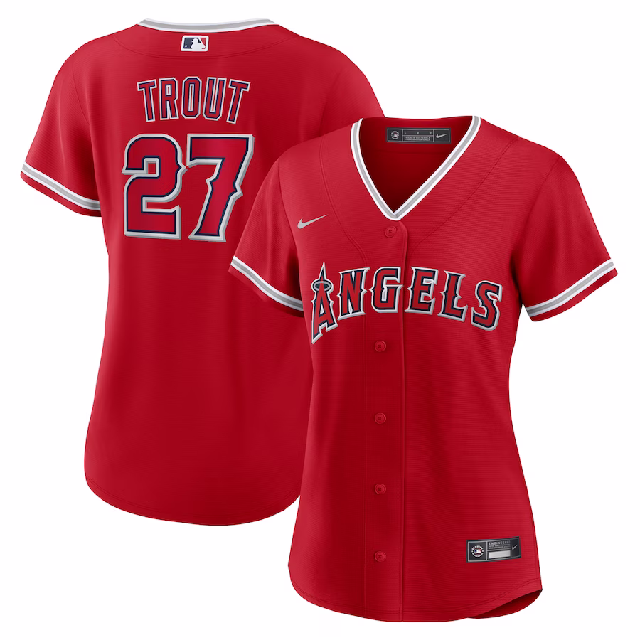 Women's Los Angeles Angels Mike Trout Nike Red Alternate Replica Player Jersey - ujerseystore