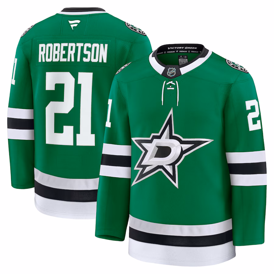 Men's Dallas Stars Jason Robertson Fanatics Kelly Green Home Premium Jersey - ujerseystore