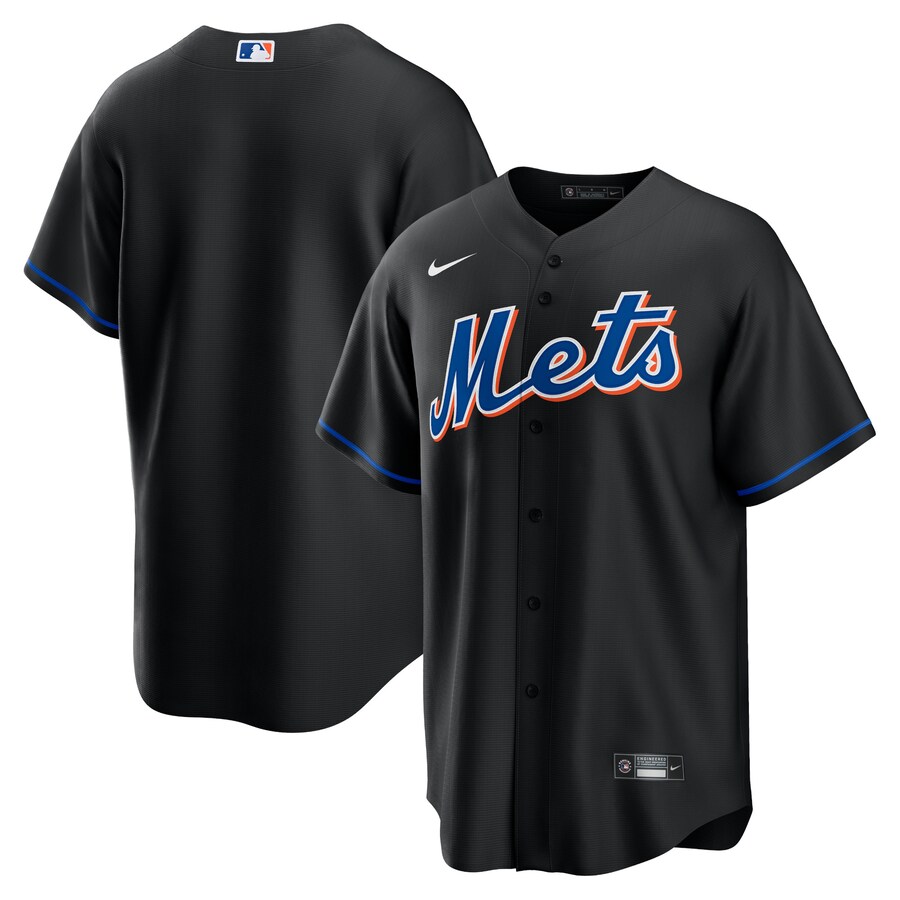 Men's New York Mets Nike Black 2022 Alternate Replica Team Jersey - ujerseystore