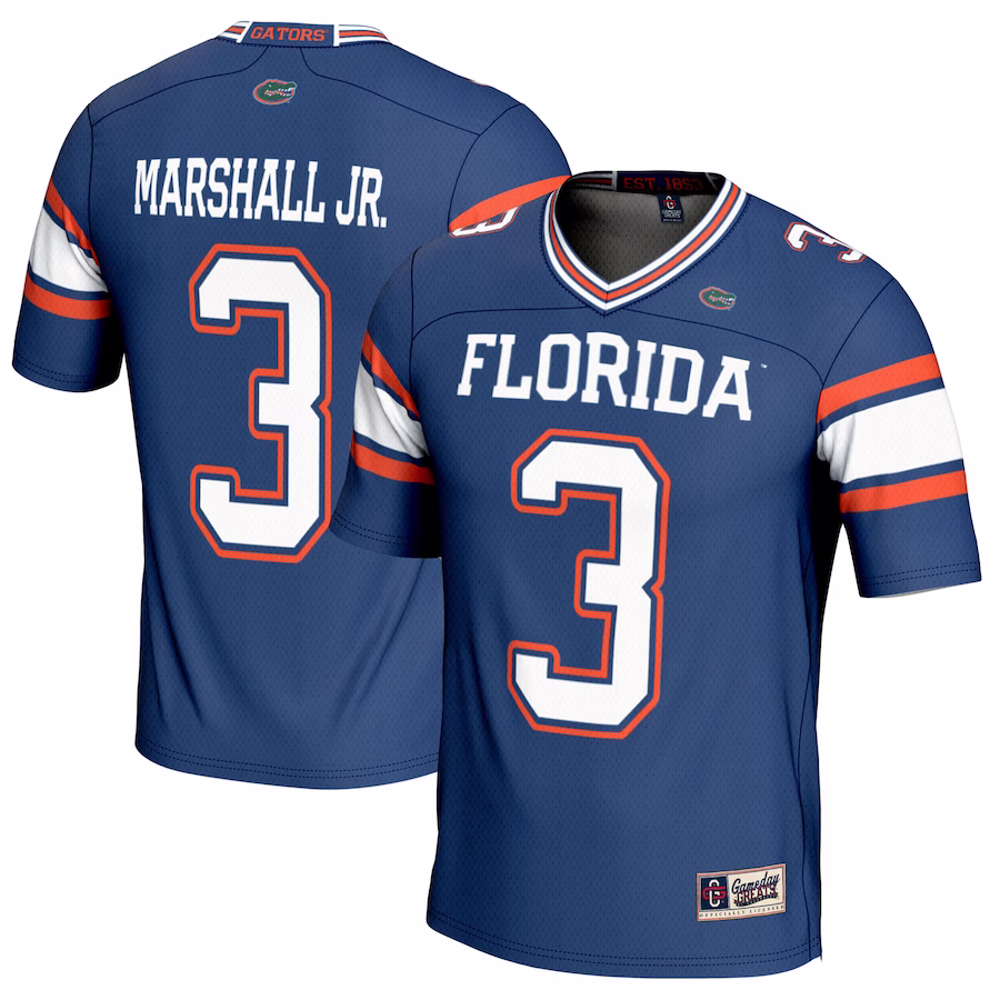 Jason Marshall Jr. Florida Gators GameDay Greats Youth NIL Player Football Jersey - Royal - ujerseystore