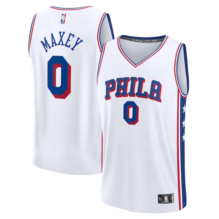 Men's Philadelphia 76ers Tyrese Maxey Fanatics White Fast Break Replica Player Jersey - Association Edition - ujerseystore