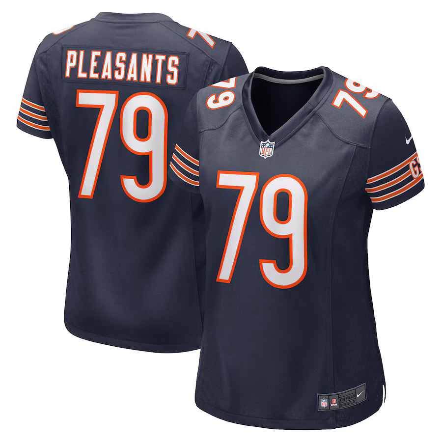 Women's Chicago Bears Austen Pleasants Nike  Navy  Game Jersey - ujerseystore