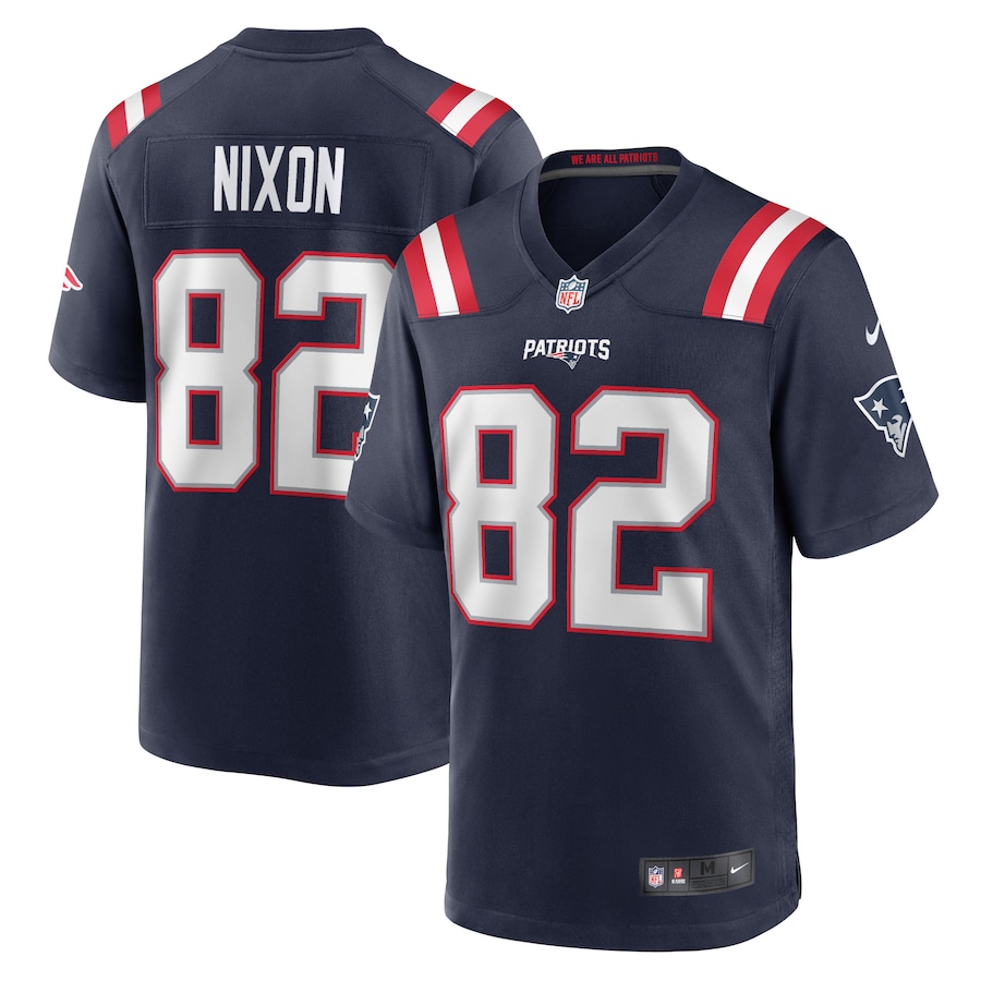 Men's New England Patriots Tre Nixon Nike Navy Player Game Jersey - ujerseystore