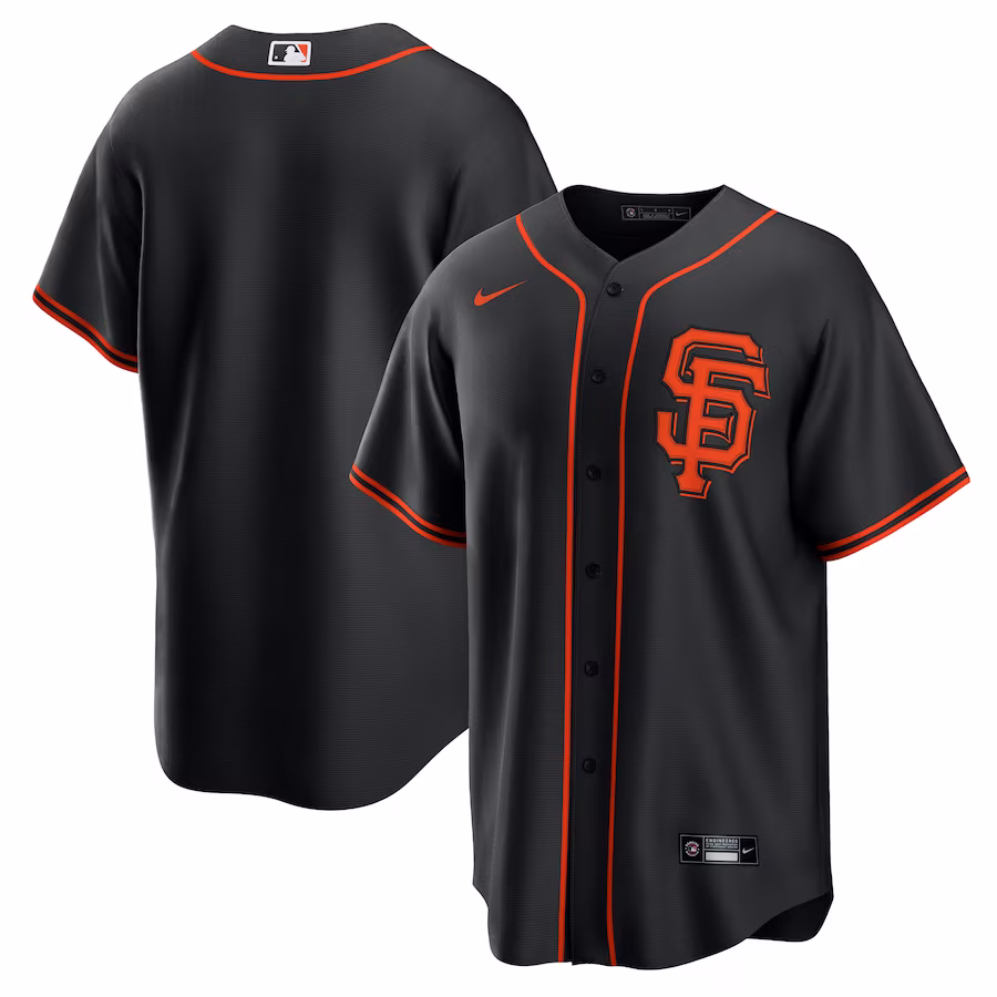 Men's San Francisco Giants Nike Black Alternate Replica Team Jersey - ujerseystore