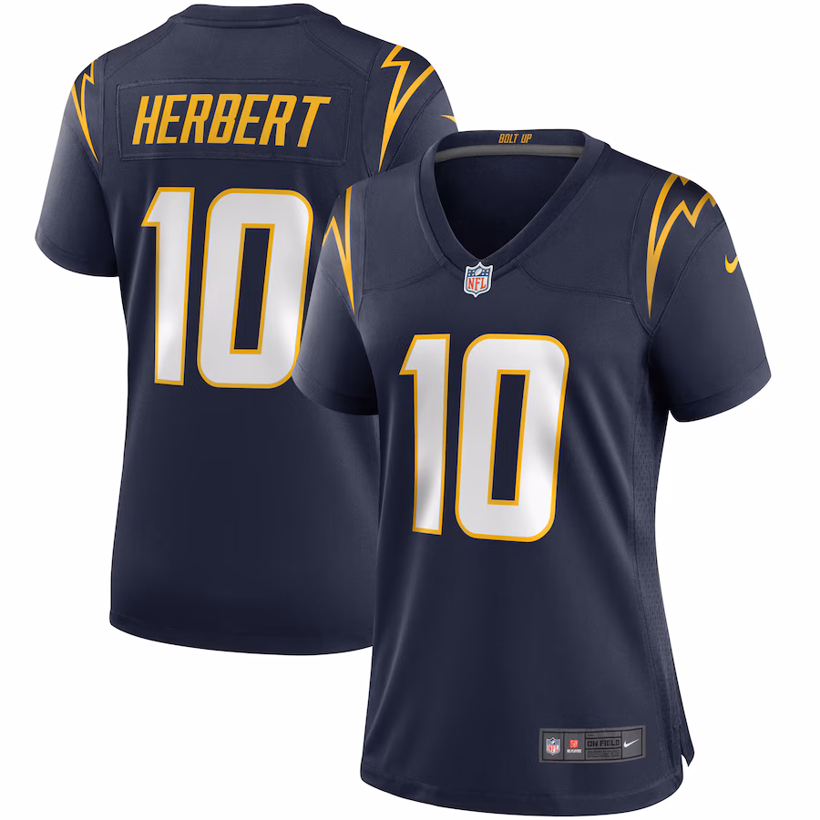 Women's Los Angeles Chargers Justin Herbert Nike Navy Game Jersey - ujerseystore