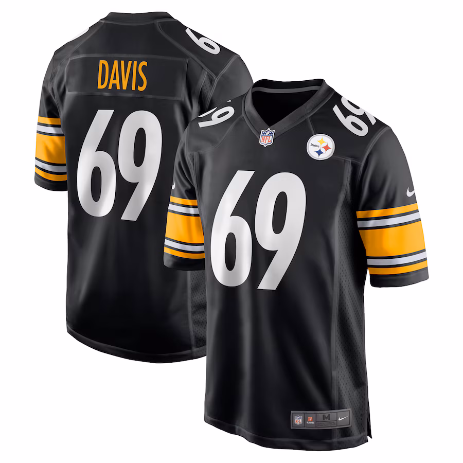 Men's Pittsburgh Steelers Domenique Davis Nike Black Game Jersey - ujerseystore