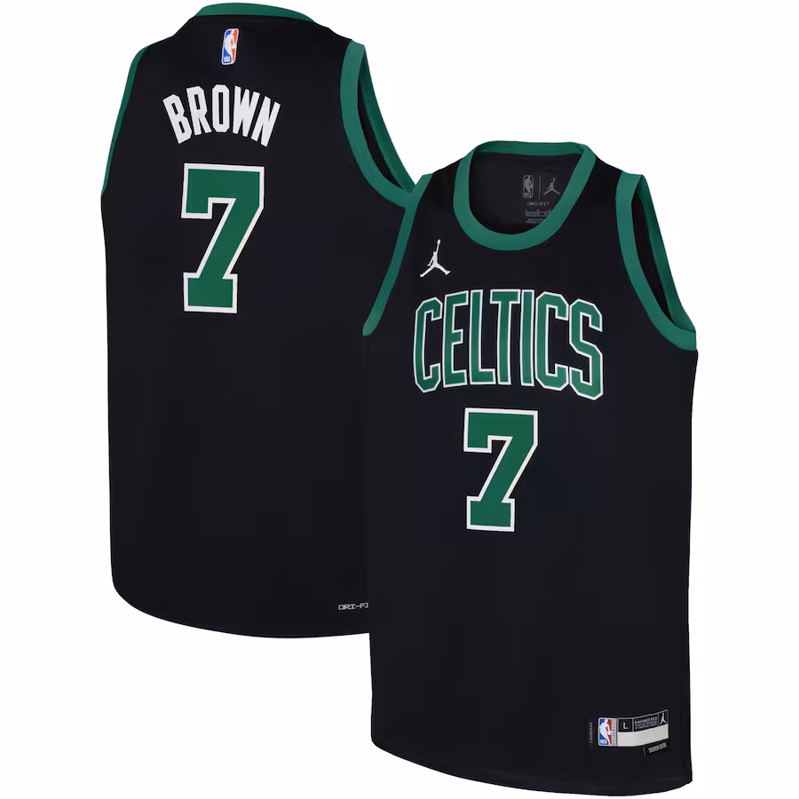 Youth Boston Celtics Jaylen Brown Jordan Brand Black Swingman Jersey - Statement Edition - ujerseystore
