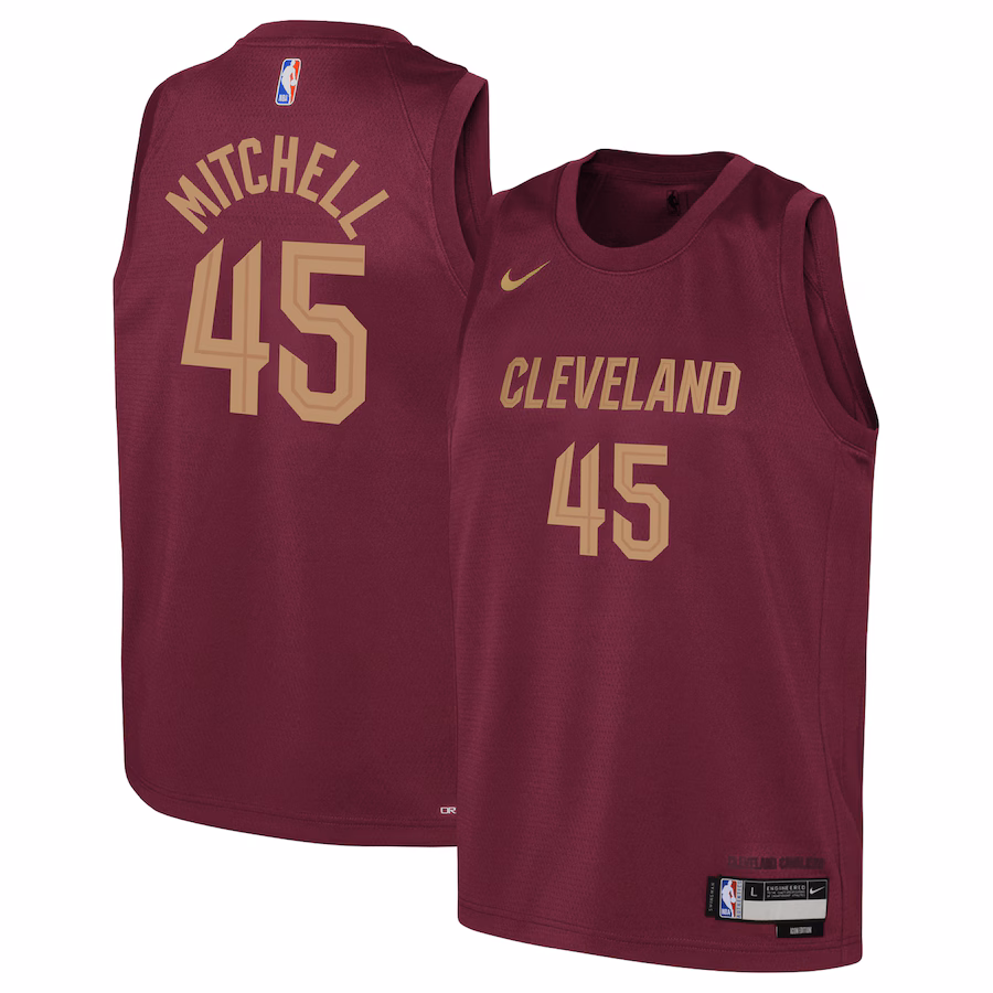 Youth Cleveland Cavaliers Donovan Mitchell Nike Wine Swingman Jersey - Icon Edition - ujerseystore
