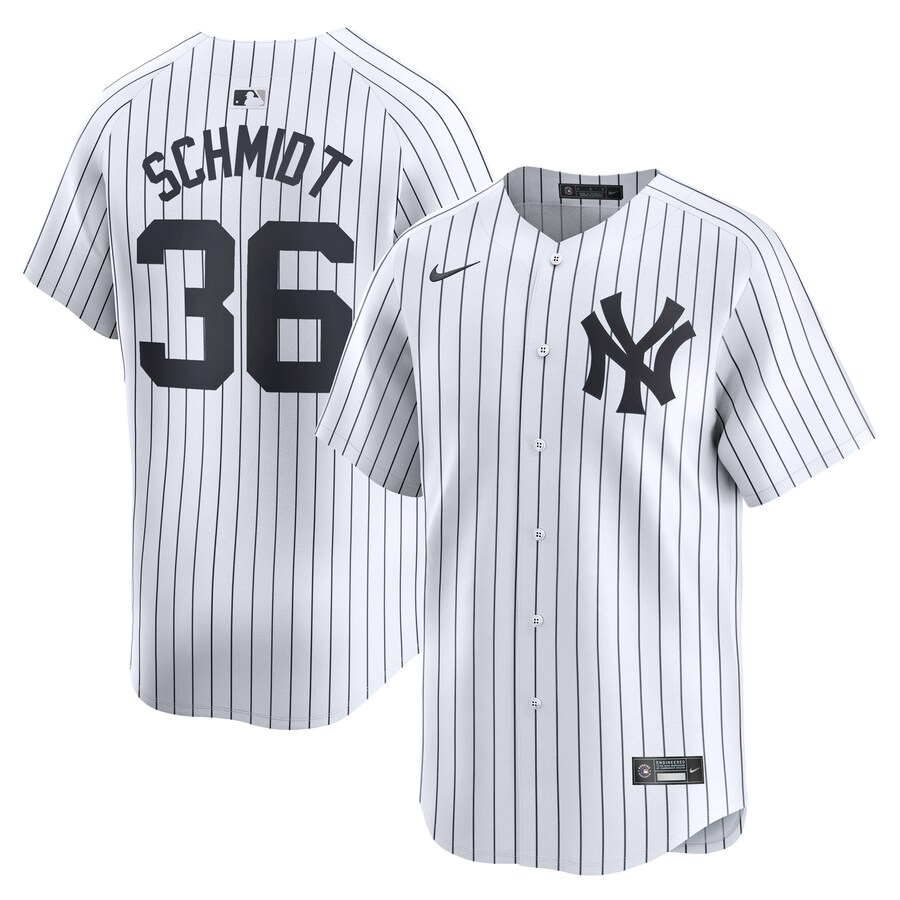 Men's New York Yankees Clarke Schmidt Nike White Home Limited Player Jersey - ujerseystore