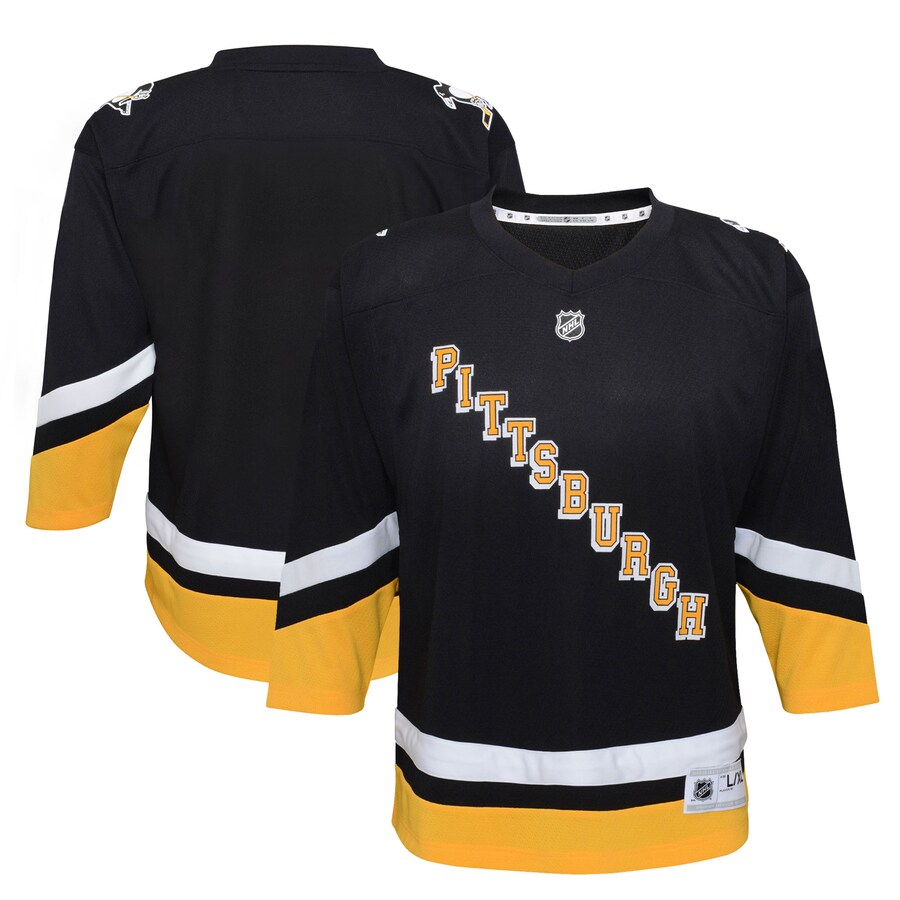 Youth Pittsburgh Penguins Black 2021/22 Alternate Replica Jersey - ujerseystore