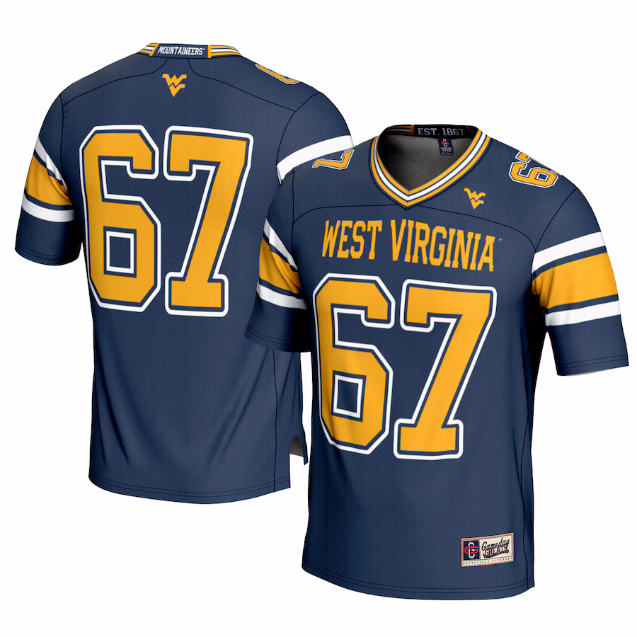 Men's GameDay Greats #1 Navy West Virginia Mountaineers Football Jersey - ujerseystore