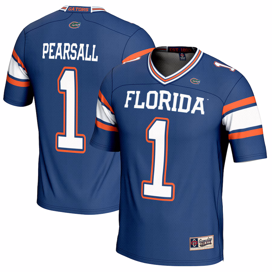 Ricky Pearsall Florida Gators GameDay Greats NIL Player Football Jersey - Royal - ujerseystore