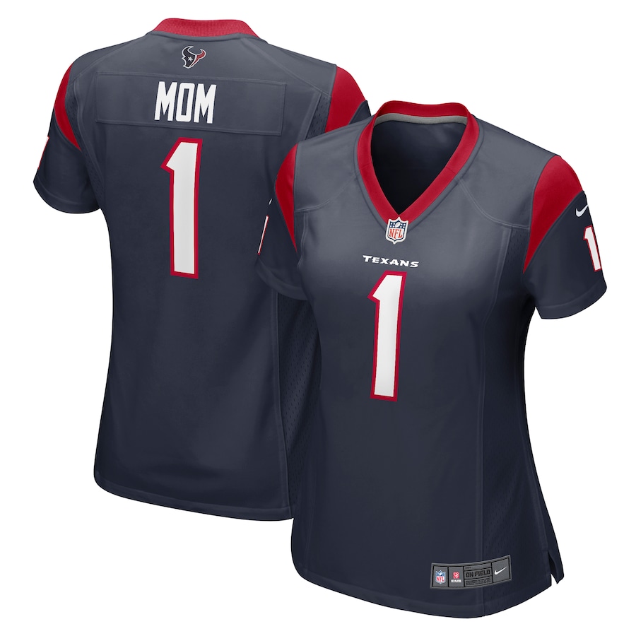 Women's Houston Texans Number 1 Mom Nike Navy Game Jersey - ujerseystore
