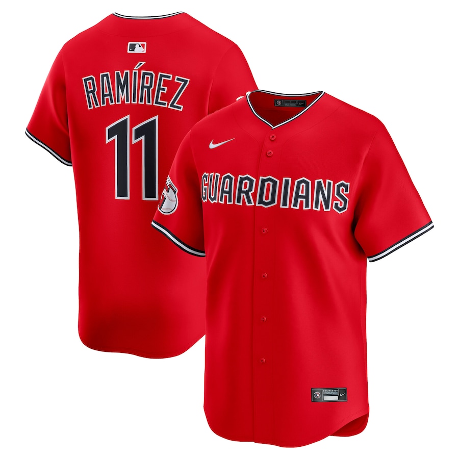 Men's Cleveland Guardians Jose Ramirez Nike Red Alternate Limited Jersey - ujerseystore