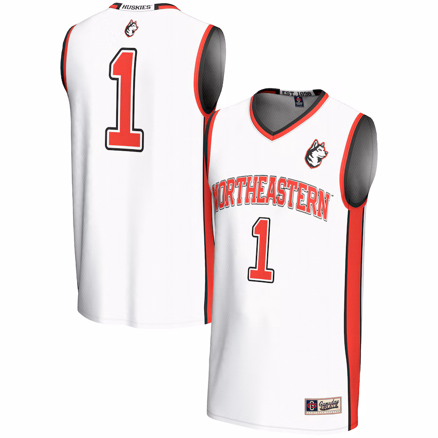 #1 Northeastern Huskies GameDay Greats Lightweight Basketball Fashion Jersey - White - ujerseystore