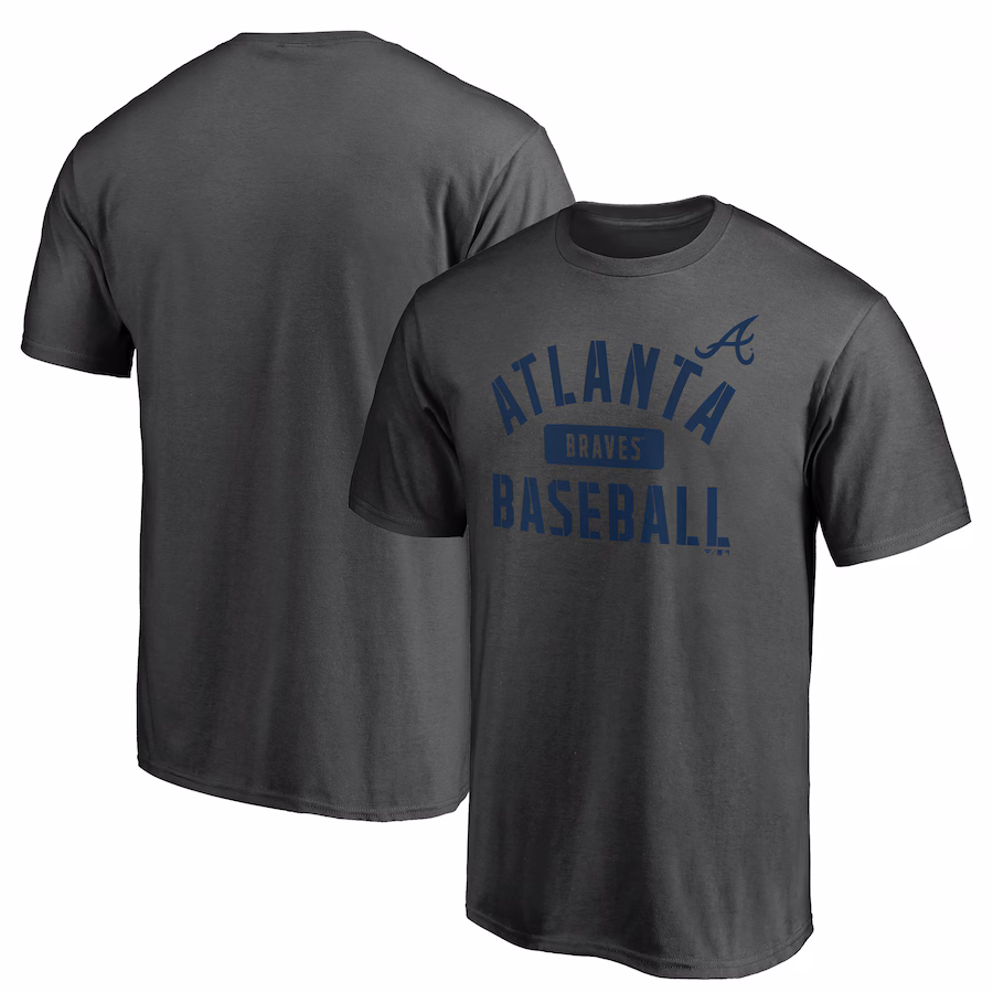 Men's Atlanta Braves Charcoal Team Primary Pill T-Shirt - ujerseystore