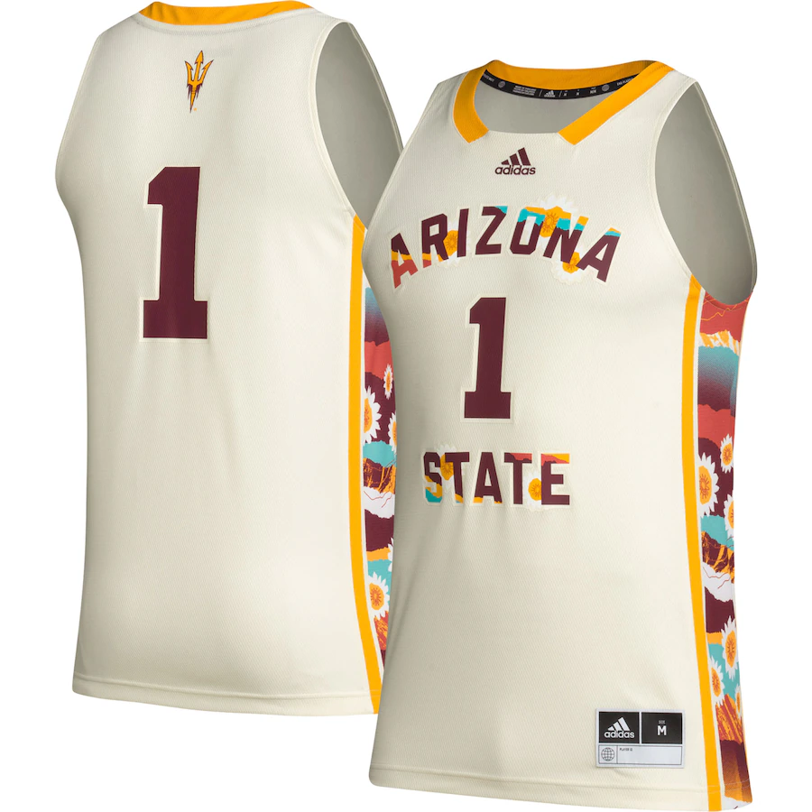 Men's adidas #1 Khaki Arizona State Sun Devils Honoring Black Excellence Basketball Jersey - ujerseystore