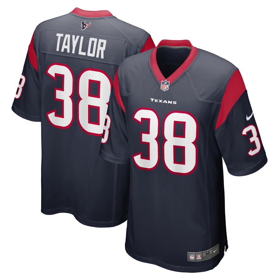 Men's Houston Texans J.J. Taylor Nike Navy Team Game Jersey - ujerseystore