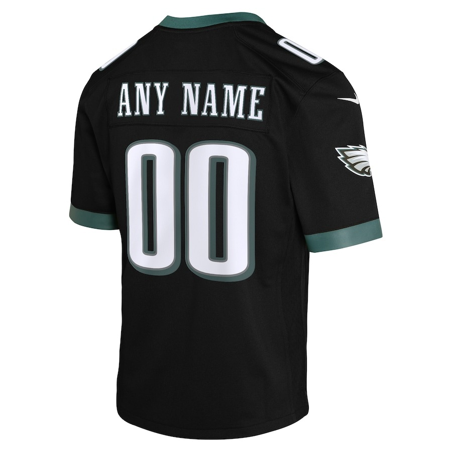 Youth Philadelphia Eagles Nike Black Alternate Custom Game Jersey - ujerseystore
