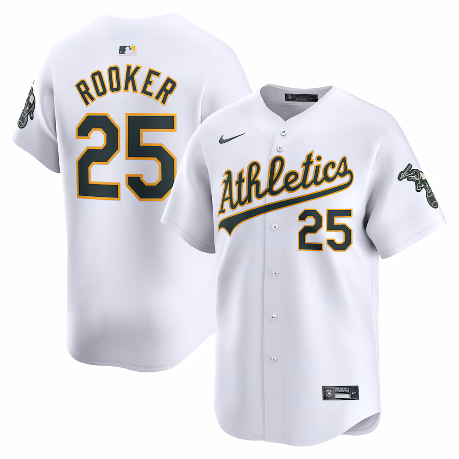 Men's Athletics Brent Rooker Nike White Home Limited Player Jersey - ujerseystore