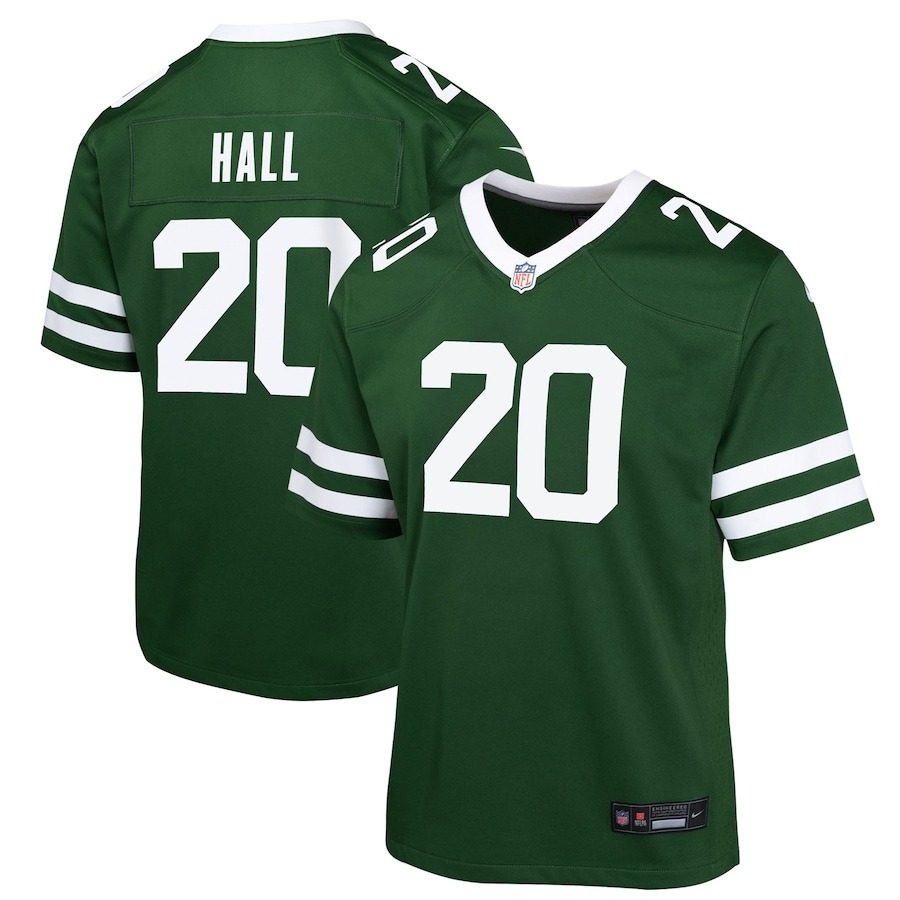 Youth New York Jets Breece Hall Nike Legacy Green Game Jersey - ujerseystore
