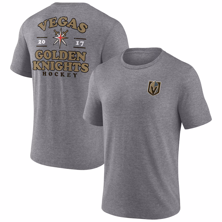 Men's Vegas Golden Knights Fanatics Heather Gray Winger Tri-Blend T-Shirt - ujerseystore