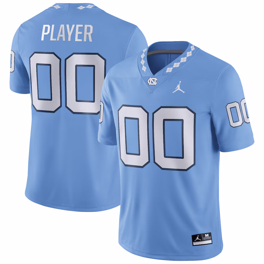 North Carolina Tar Heels Jordan Brand Pick-A-Player NIL Replica Football Jersey - Carolina Blue - ujerseystore