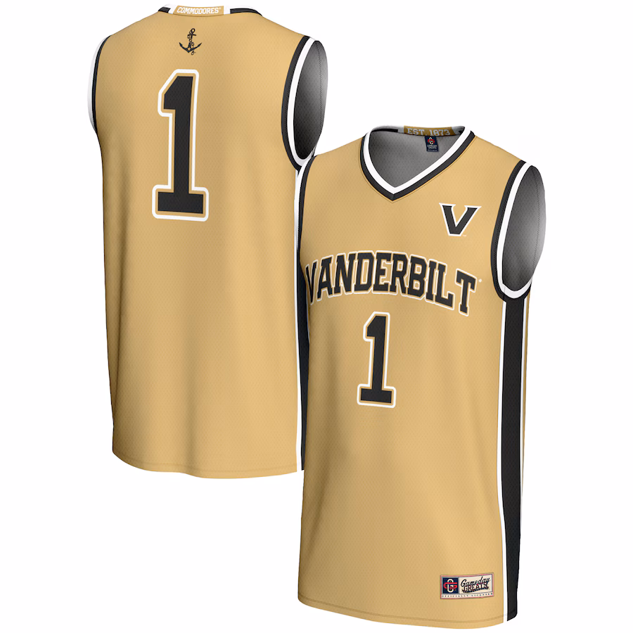 Youth GameDay Greats #1 Gold Vanderbilt Commodores Lightweight Collegiate Basketball Jersey - ujerseystore