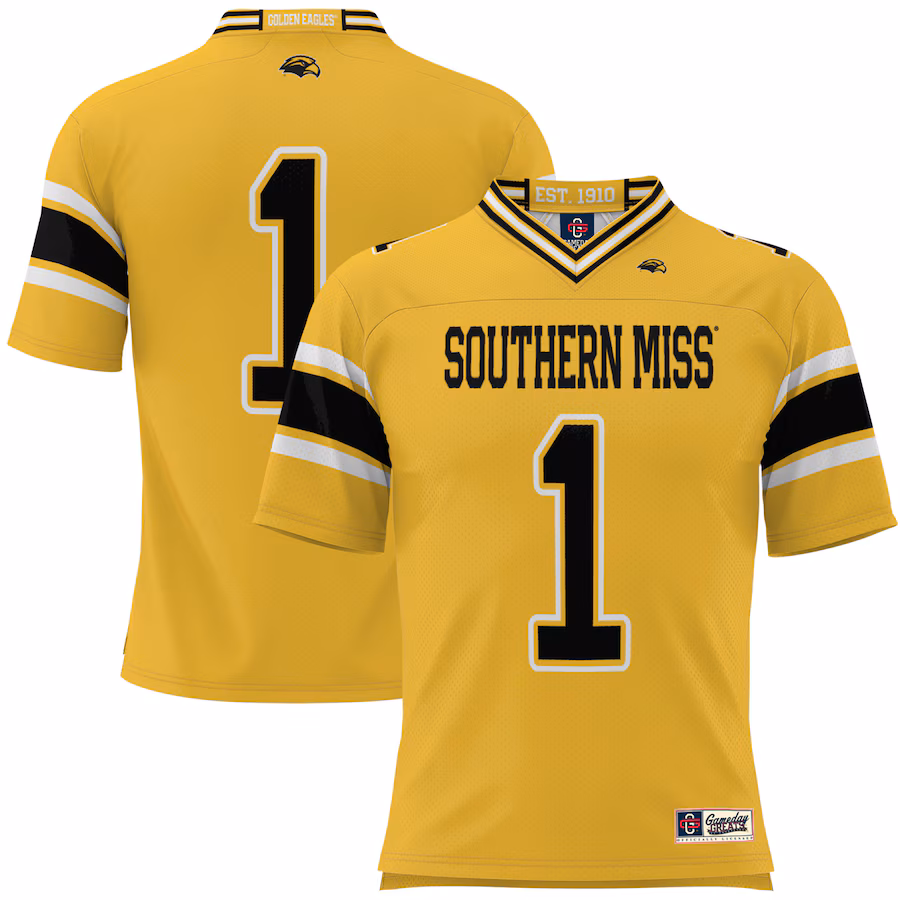 Youth GameDay Greats #1 Gold Southern Miss Golden Eagles Football Jersey - ujerseystore