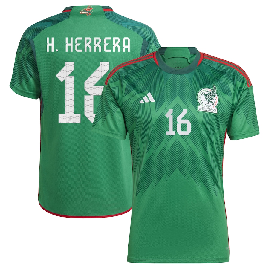 Men's Mexico National Team Héctor Herrera adidas Green 2022/23 Home Replica Player Jersey - ujerseystore